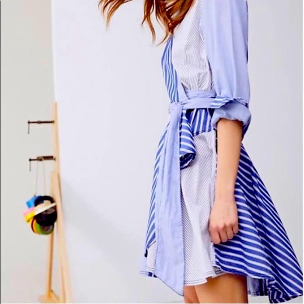 Anthropologie Maeve Striped Shirt Dress Size 6